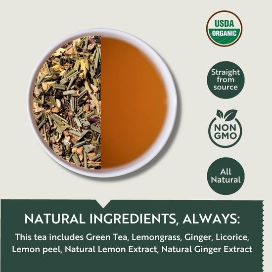Luxmi Estates Citrus Sky Lemongrass Ginger Green Tea - 100gm Tin Loose Leaf | Certified Organic Darjeeling
