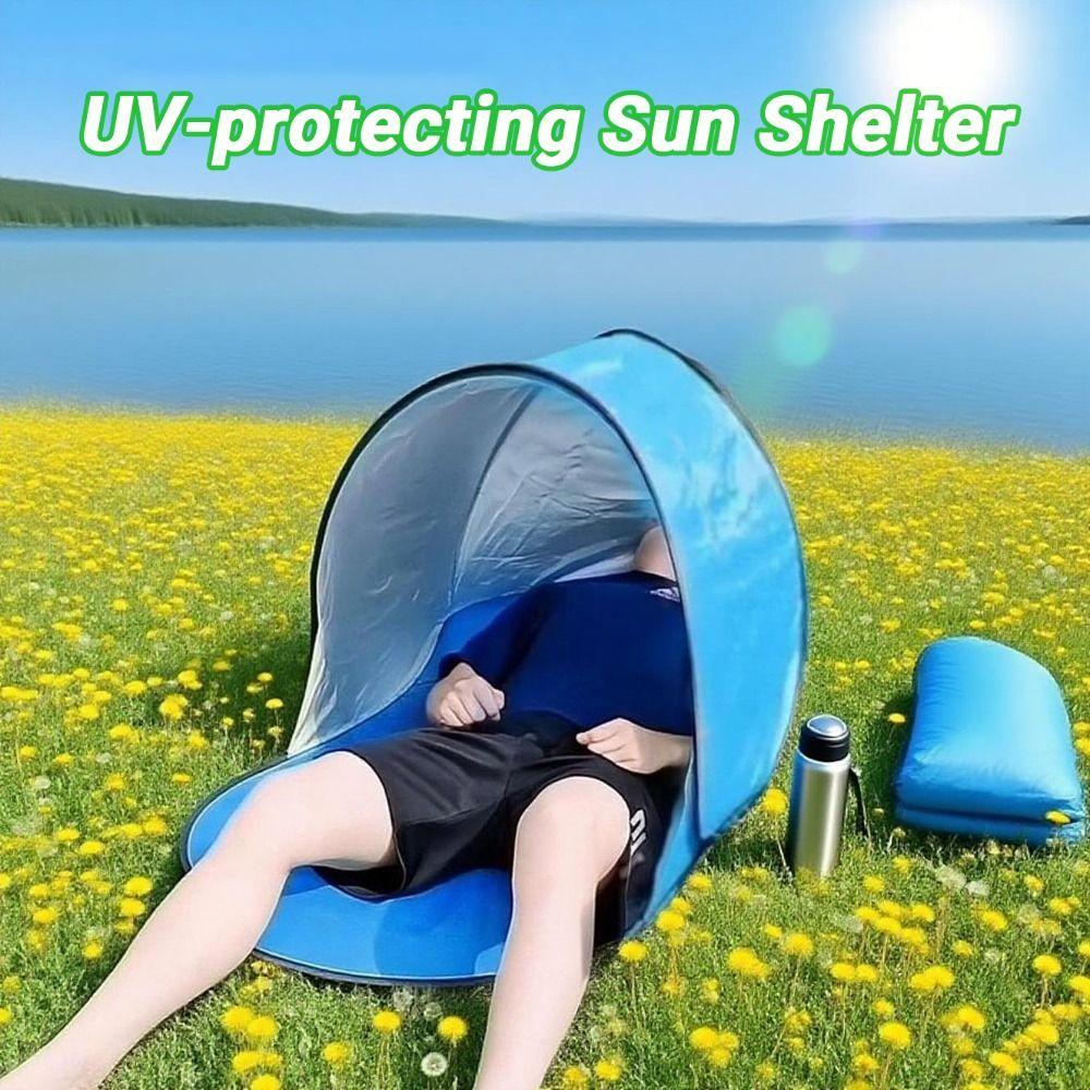 Silver Coated Small Folding Tent Instant Pop-up Mini Beach Headrest Sun Awning Sun Shelter Camping