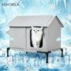 Summer Cool Cat Bed Hut Foldable Outdoor Pet Cooling House with Stand Insulated Cat House Foldable Hut For Cat Bunny Dog Outdoor