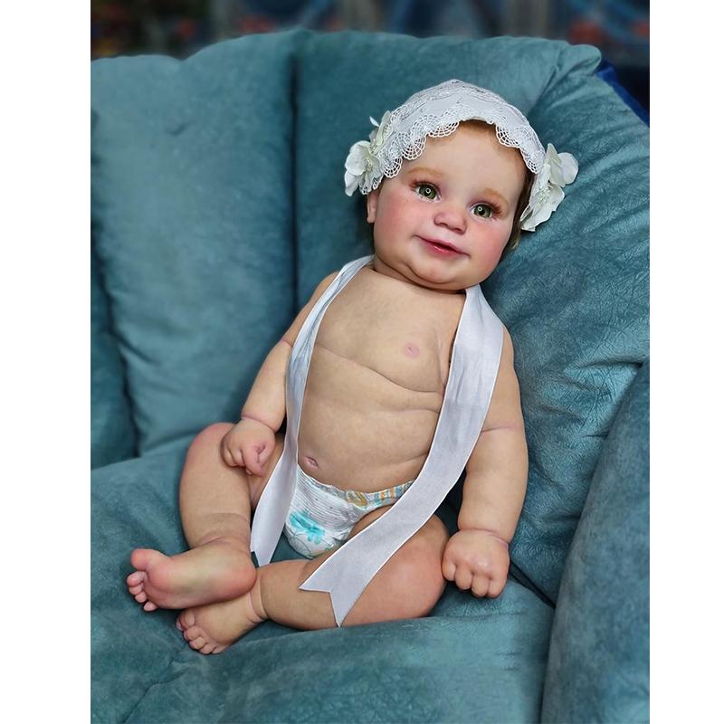 50 см силиконовая водонепроницаемая кукла Reborn Maddie для всего тела, ручная роспись с видимыми венами, реалистичный 3D тон кожи