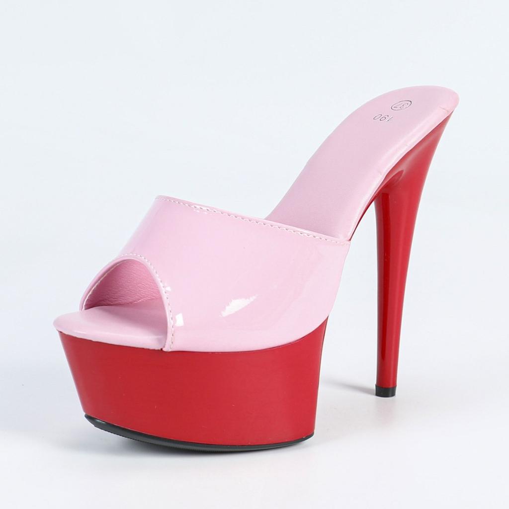 Туфли из лакированной кожи на высоком каблуке, тонкие каблуки, сексуальные, водонепроницаемые, для стола, высокие, высокие каблуки, женские летние LFD-8661-Q49