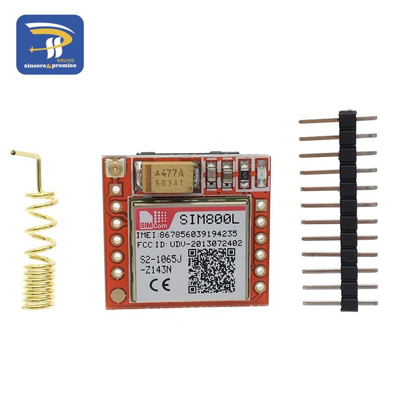 Самый маленький комплект модуля GPRS GSM SIM800L Плата с ядром MicroSIM Четырехдиапазонный TTL Последовательный порт С антенной для DIY