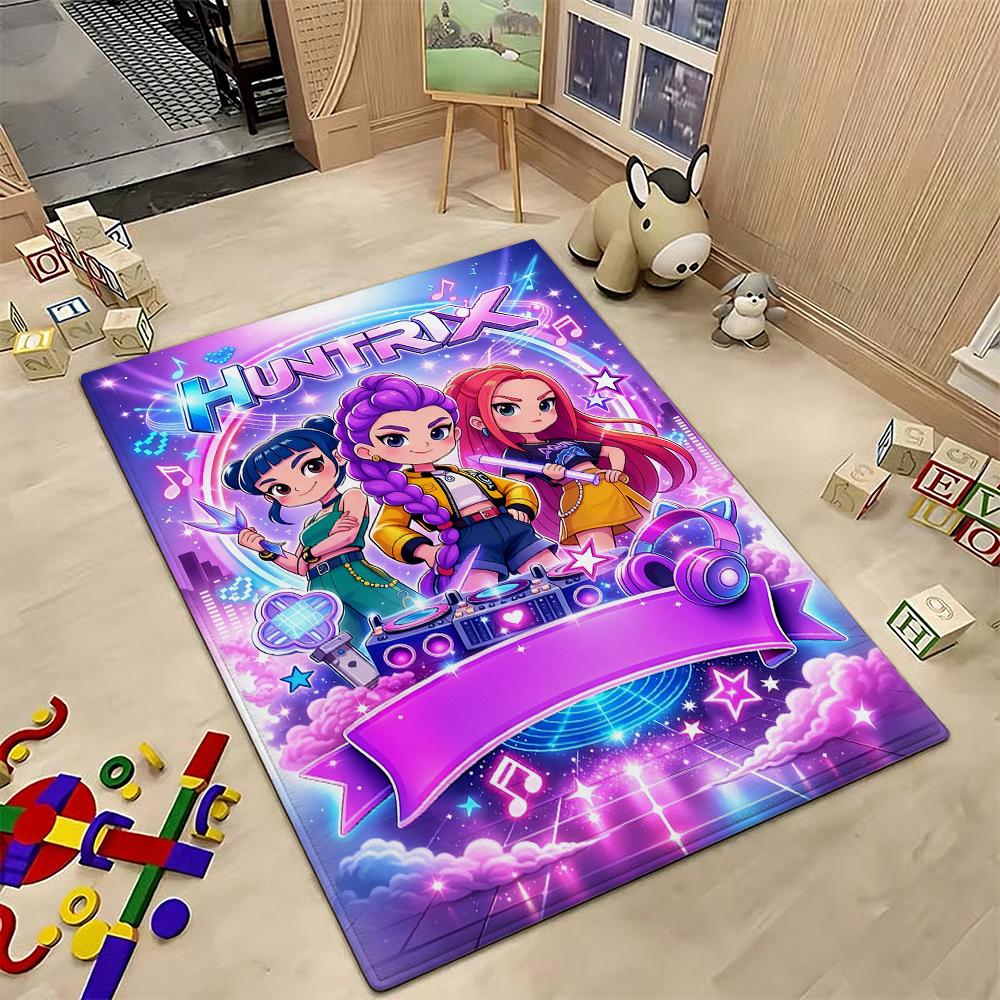 Kpop Idols Hunt Demons Indoor Rug Nonslip Thick Carpet For Hallway Doorway Kitchen Home Party Decor Holiday Gift