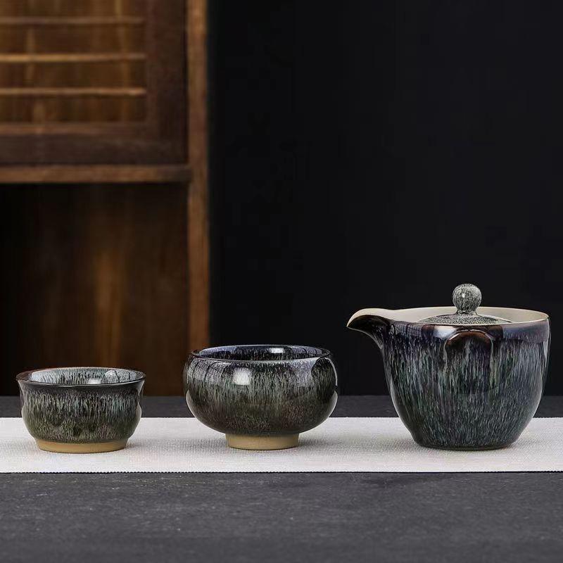 Ceramic Travel Tea Set 1 Teapot 2 Cups Coffee Cup Set Gaiwan Shu Puer Teapots To Boil Water Teaware Kettles Cups and Mugs Pot