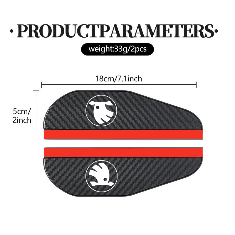 2PCS Car Rearview Mirror Rain Eyebrow Sticker Auto Accessories For Skoda S Kodiaq Octavia 2 3 Yeti Karoq Rapid Fabia VII VRS yan377