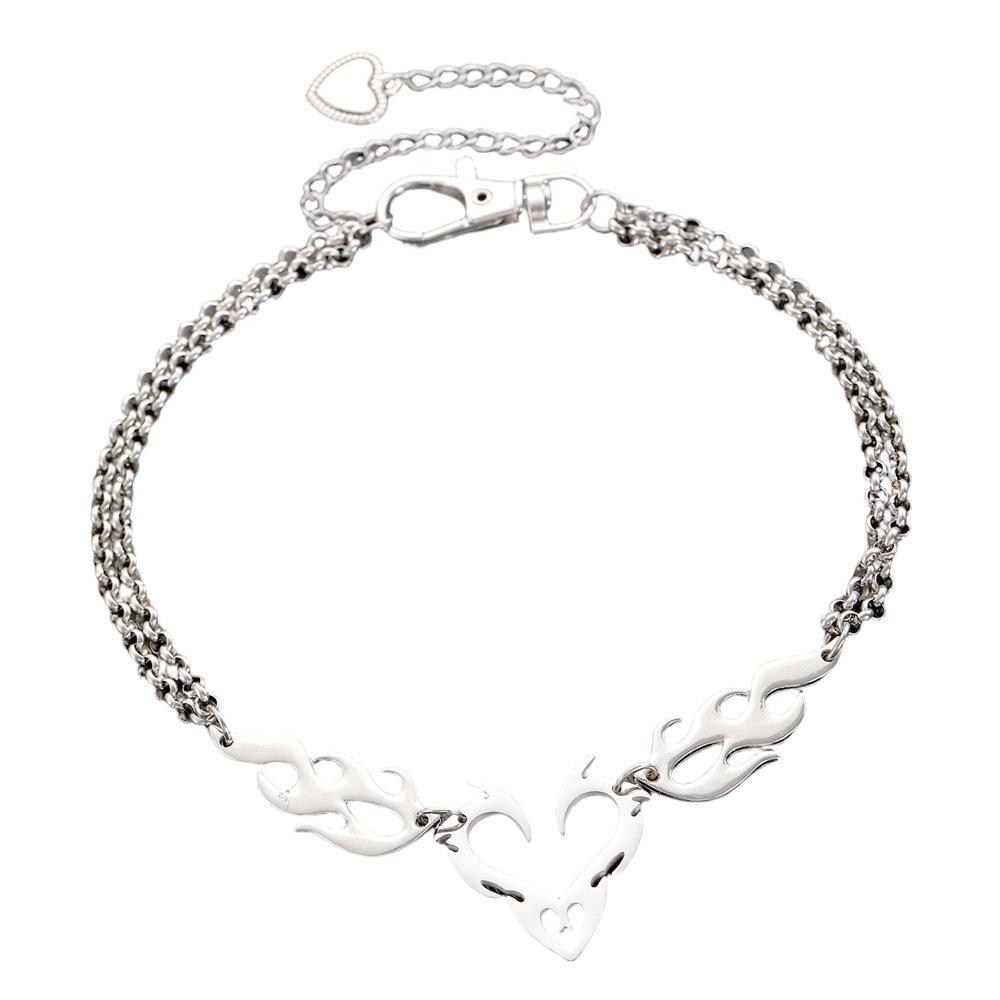 New Products Do Not Fade Fashionable Retro Flame Totem Hollow Personality Necklace Hip Hop Love Pendant Jewelry