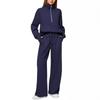 Women's Two-piece Set with Over Half Zipper Sweatshirt, Wide Leg Sweatpants, Casual Suit