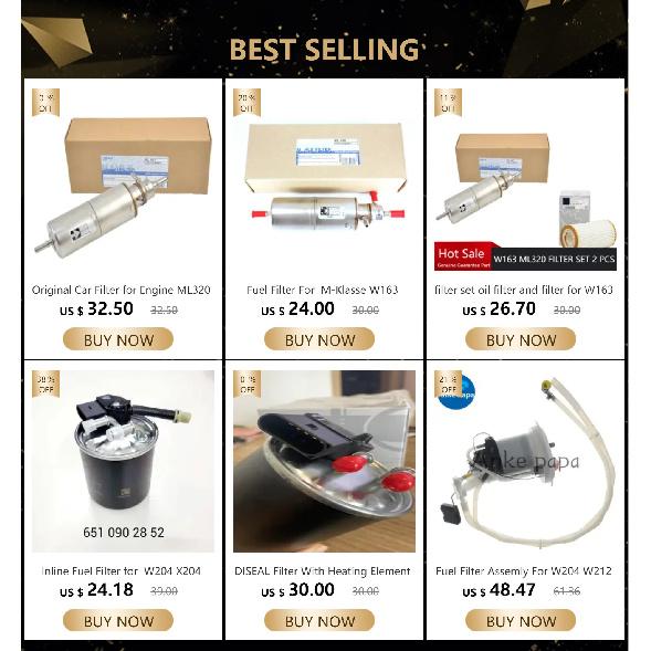 Inline Fuel Filter for W204 X204 S204 W212 V212 S212 W166 X166 E250 Replaces OE# 6510902852,6510901652