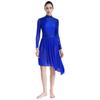 Women Sparkly Sequins Modern Lyrical Dance Dress Long Sleeve Irregular Hem Dresses Performance Costume