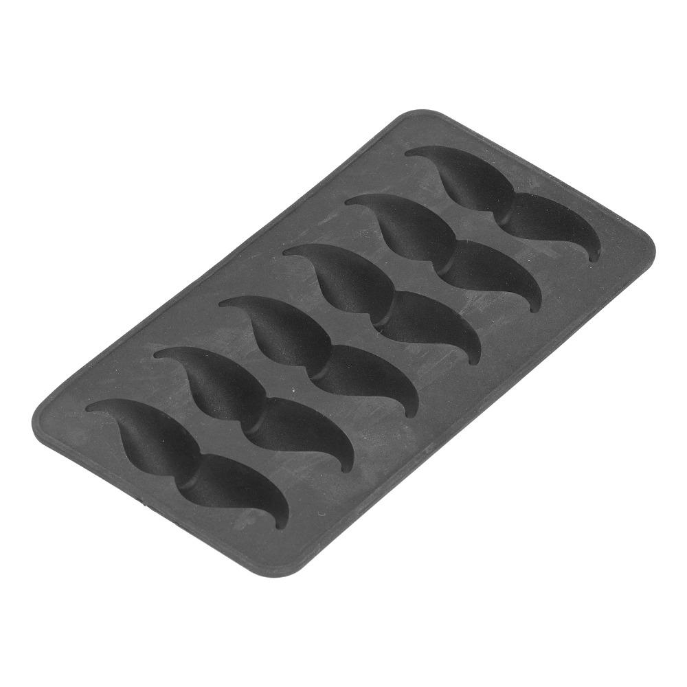 6 Cavities Ice Cube Tray Black Biscuit Fondant Mold Funny Mustache Mold Cake Decor