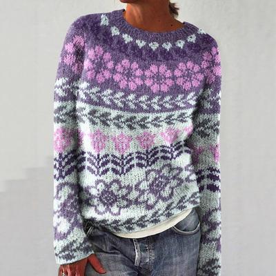 Женский пуловер свободного кроя с круглым вырезом и цветными блоками, модный вязаный топ. Роскошный, удобный, стройнящий и универсальный топ.