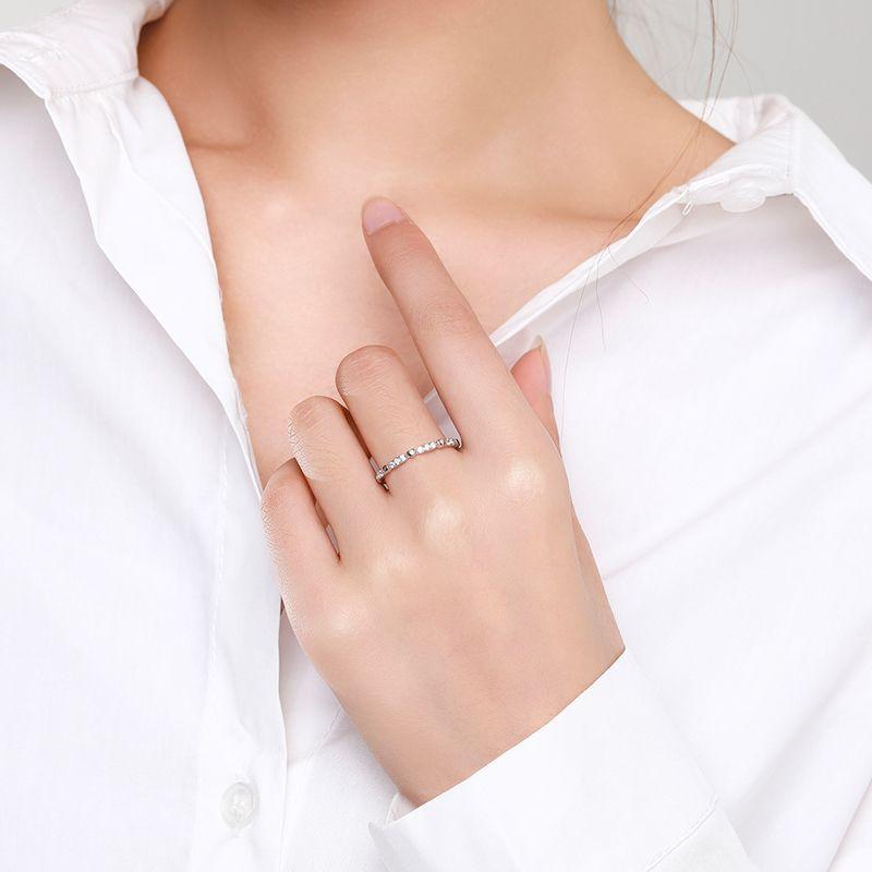 Tancise Classic 925 Sterling Silver  Zircon Ring Ladies Jewelry Wedding Promise Party Gift