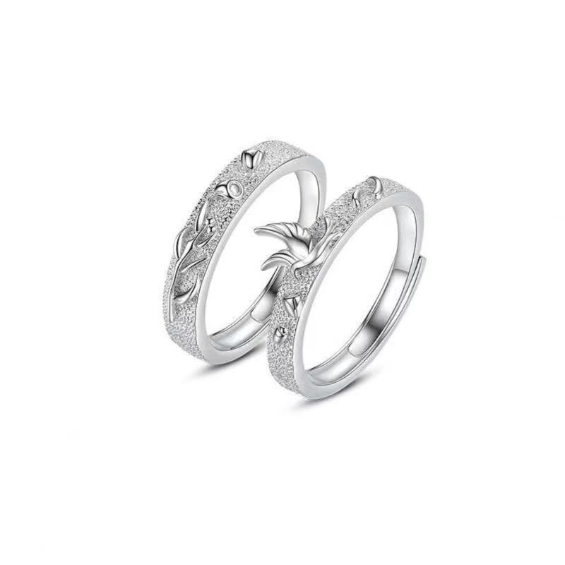 Новые кольца с голубым эвкалиптом и парой птиц для женщин и мужчин: Нишевый дизайн, Свадебные кольца класса люкс, Идеальный рождественский подарок