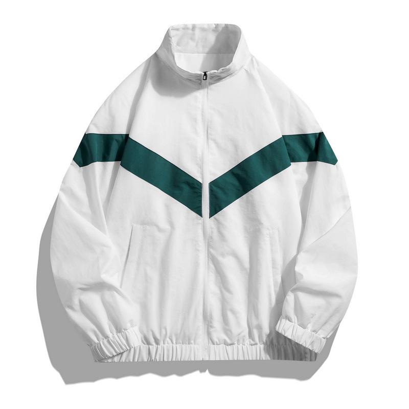Мужская ветровка с цветовыми блоками и воротником-стойкой – Дышащая куртка для активного отдыха на весну и осень