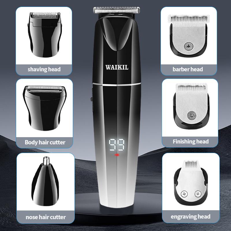 Rechargeable LCD Display Hair Clipper: Professional Electric Razor with USB Charging