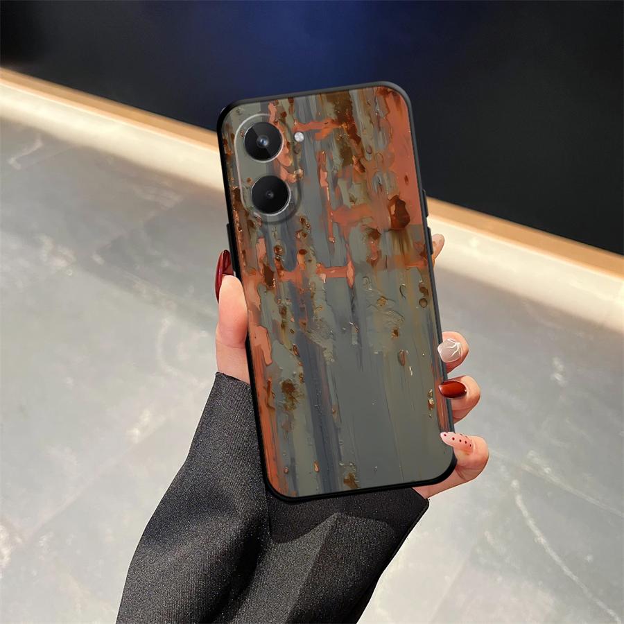 Ретро Чехол с ржавыми пятнами для Realme C25 C21 C33 C35 C53 C55 GT Master Neo2 12 14 C15 C12 Nazro 50 50i P3 Ultra 11 Pro Чехол для телефона