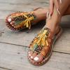 Fashion Women Ethnic Style Slippers Summer Round Head Large Size Sandals Casual Beach Non-slip Slippers Lightweight Shoes Slides Women