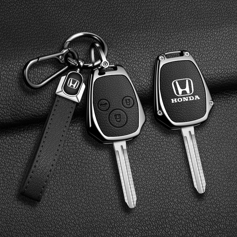 Zinc Alloy Leather Car Remote Key Case Cover For HONDA Accord CRV Pilot Civic 2003 2007 2008 2009 2010 2011 2012 2013 Accessory XE2