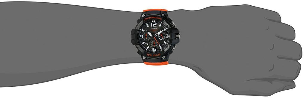 Casio Хронограф Международный Б/У MCW-100H-4AV Мужские Часы, Оранжевый, Модель,