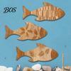 Rustic Ocean Decor 3Pcs/Set Bathroom Fish Wall Decoration, Wooden Art Decoration Sculpture, Nautical Hanging Ornament for Beach Lake House Sea Theme