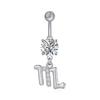 Серия «12 созвездий» Пирсинг для пупка Кольцо для пупка Кулон из нержавеющей стали Гвоздик для пупка Для женщин Аксессуар Подарок