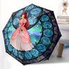 1pc Disney Princess Automatic Folding Umbrella - Portable Foldable Design with 8 Ribs, Durable Plastic & Iron Frame,  Sturdy Ribsy250725032