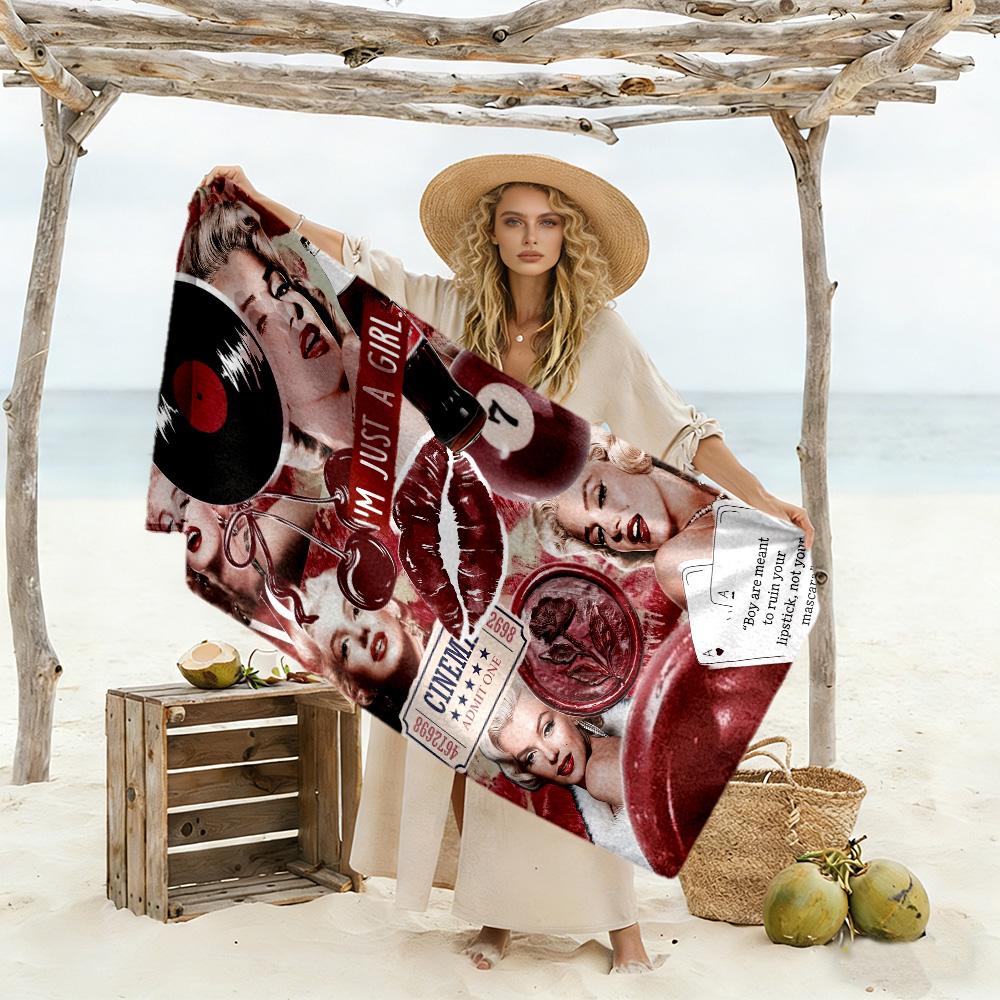 Marilyn Monroe1 Beach Towel Super Soft Microfiber Quickdry Fabric Comfortable Lightweight