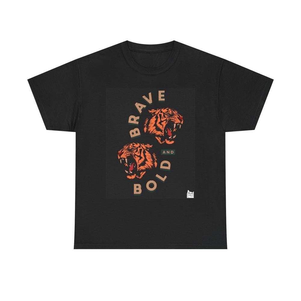 Bold And Brave Tigers Graphic T Shirt Vintage Unisex Heavy Cotton Tee Unisex T-Shirt