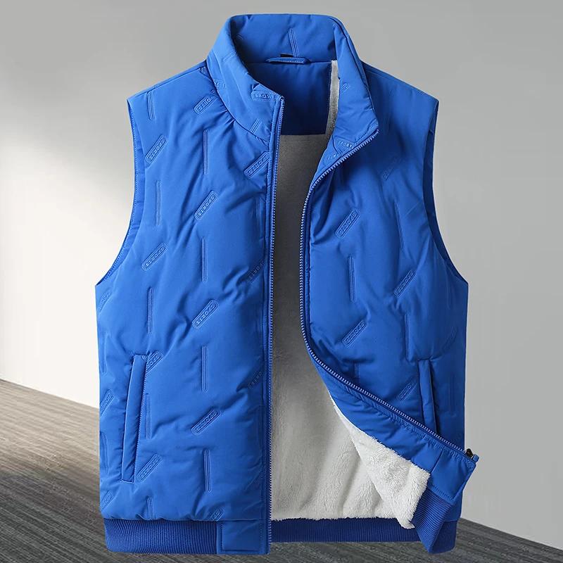 Мужской зимний жилет большого размера, теплый жилет без рукавов на меху и флисовой подкладке, мужская толстая хлопковая куртка с набивкой, повседневный белый большой плюс 10XL