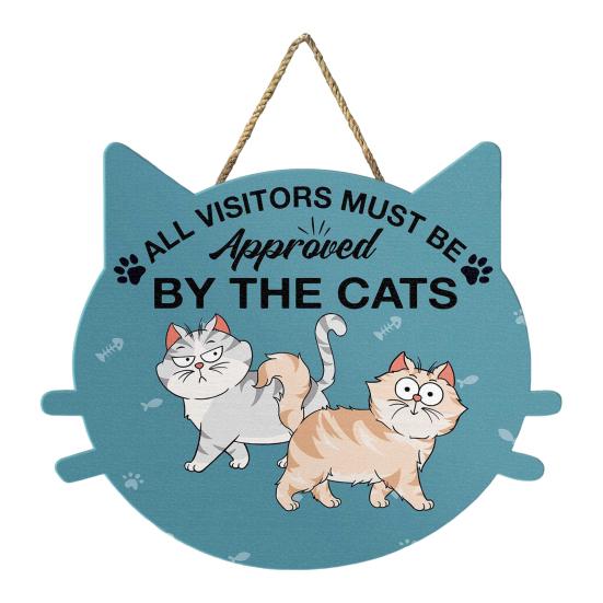 Знак "Кот планирует побег Пожалуйста, держите дверь закрытой" Деревянный знак Подвеска на дверь Приветственный знак Подарок на новоселье для любителей кошек