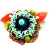 [B1647] - Designer Brooch 'Rose Baronne' Turquoise