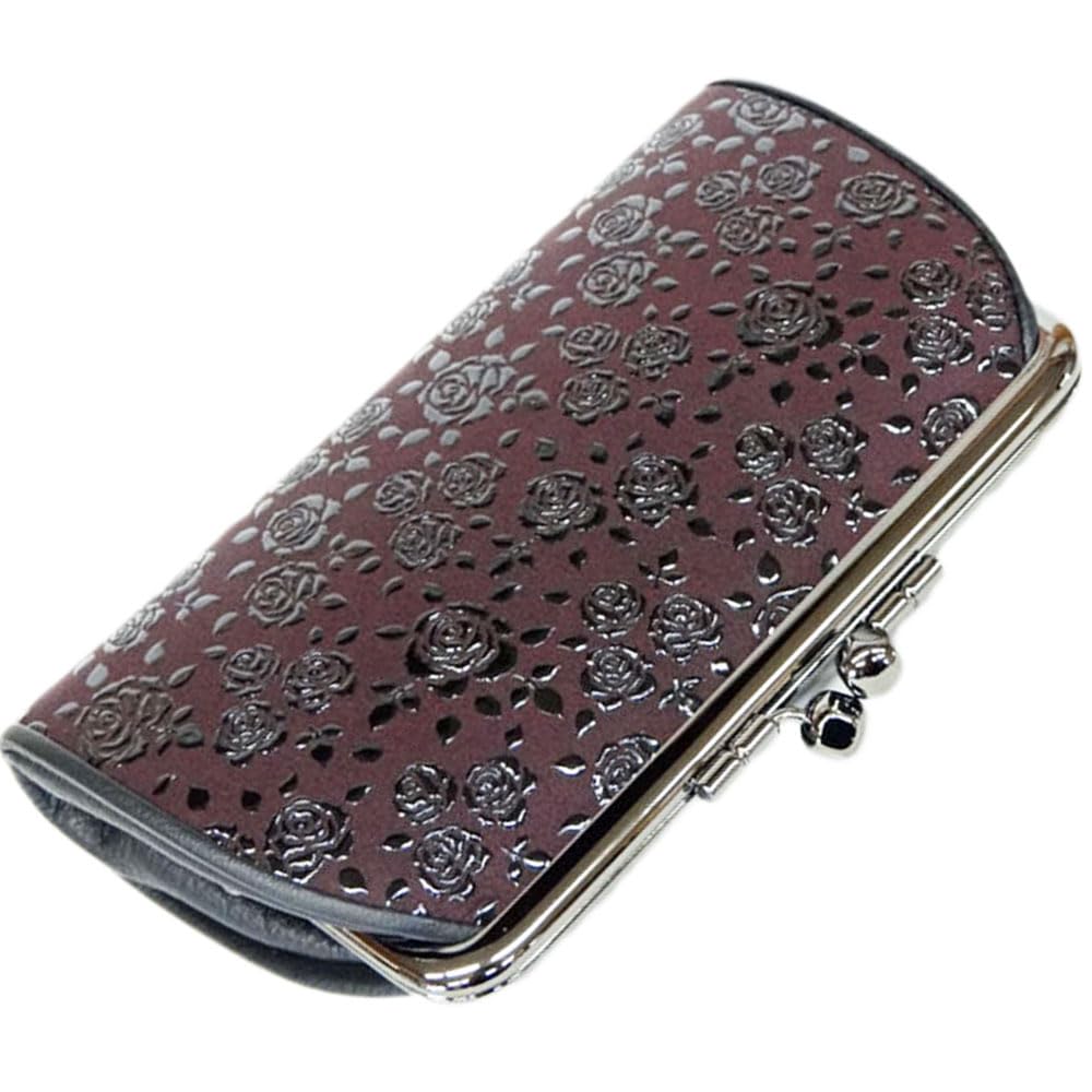 Кошелек Inden Wallet 340 с застежкой для монет 1501 Фиолетовая оленья кожа x Черный лакированный розовый Миниатюрная высота x ширина x толщина Внутренний застежка для монет [Inden-ya]