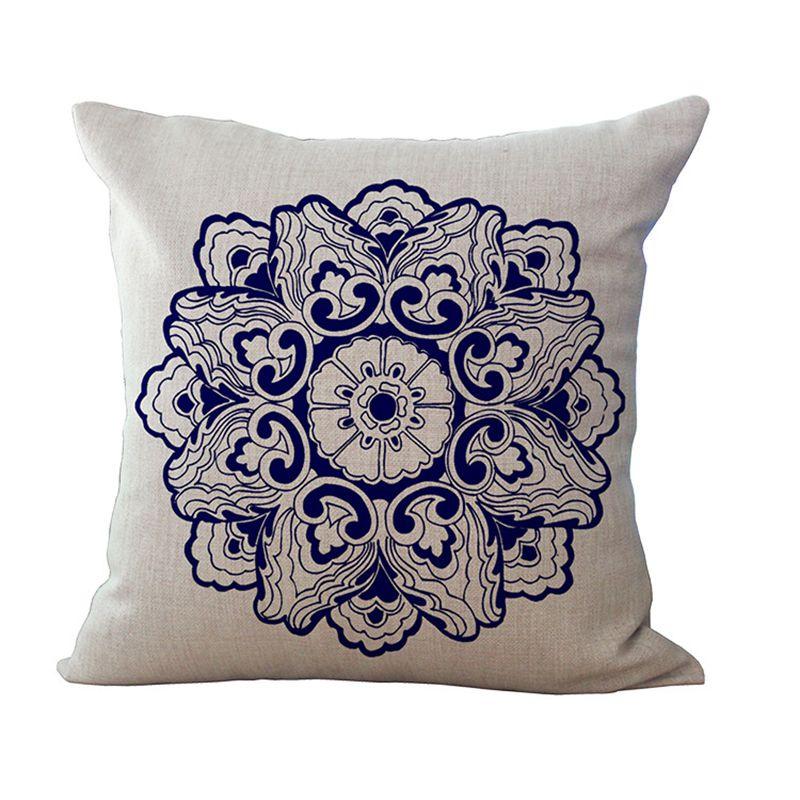 Chic Vintage Cotton Linen Throw Pillow Case Cushion Cover For Sofa And Bedside