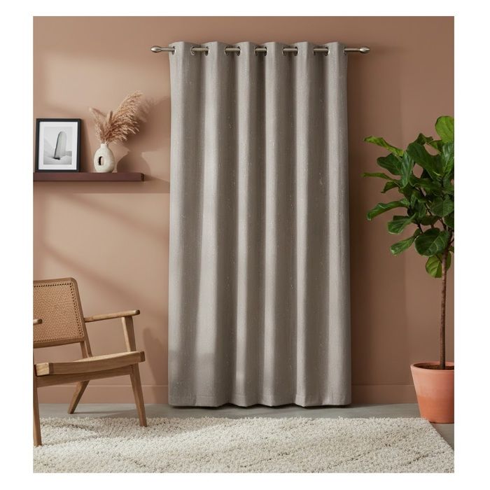 Rideau a oeillets 140 x 260 cm Filliane taupe