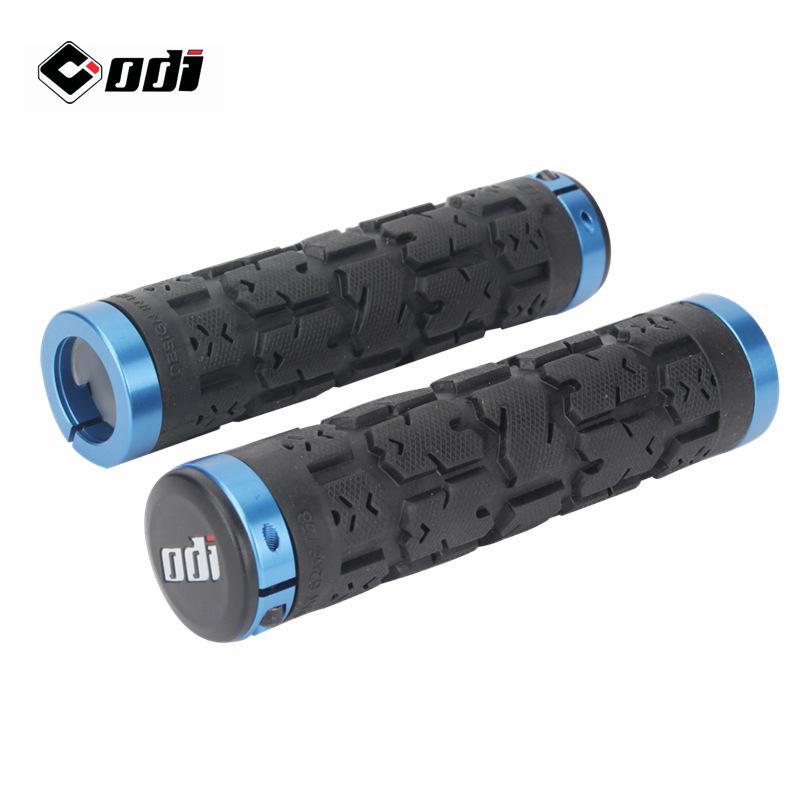 ODI Non-Slip Shock Absorption Double Lock-on Mountain Bike Grips for Flat and Road Bars.