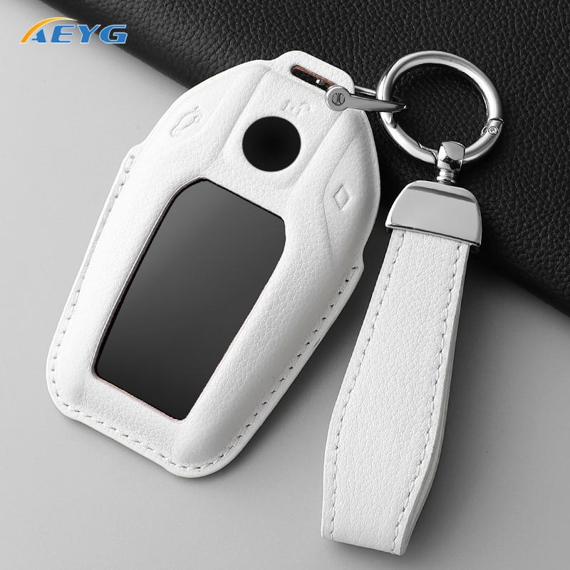 Leather Car Key Case Full Cover for BMW 5 7 Series G11 G12 G30 G31 G32 I8 I12 I15 G01 X3 G02 X4 G05 X5 G07 X7 Key Chain
