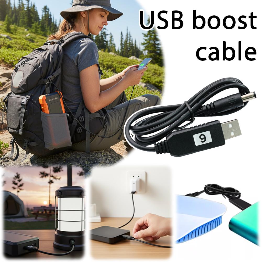 5V to 9V 12V USB Power Boost Cable DC Step Up Converter Adapter 5.5x2.1mm Plug for CCTV Camera Router