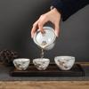 Чашка Ruyao Kuaike, керамическая кастрюля, три чашки, монтируется на автомобиле, нарисована вручную, простая портативная сумка, дорожный чайный набор кунг-фу