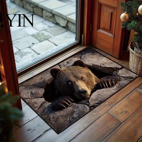 Non Slip Floor Mats for Entryway 3D Illusion Entrance Rug, Absorbent Non-Slip Mat, Realistic Animal Diatom Mud Bathroom Rugs Spooky Skeleton Door Mat