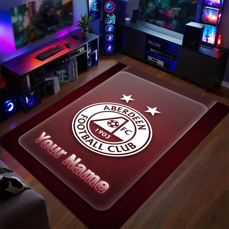 Crystal Velvet Rug Aberdeen FC Print Custom Name Text Floor Mat Home Decor