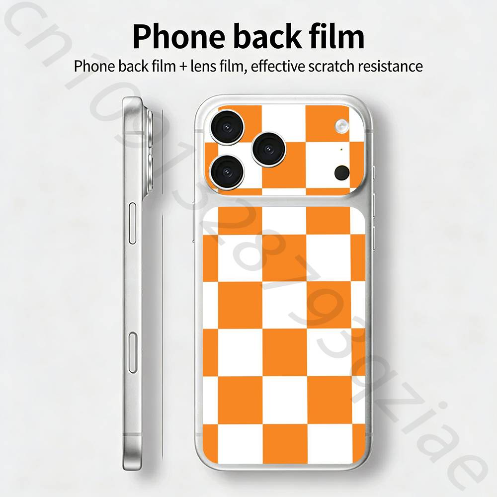Клетчатый шахматный ТИКЕТ Наклейка Skin Wrap для iPhone 17 Pro/Pro max Защитная пленка для задней панели, рамки, камеры