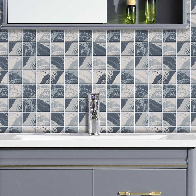 Gray Plaid Tile Sticker Kitchen Backsplash Oil-proof Bathroom Waterproof Home Decor Wall Decals Peel Stick Art Mural