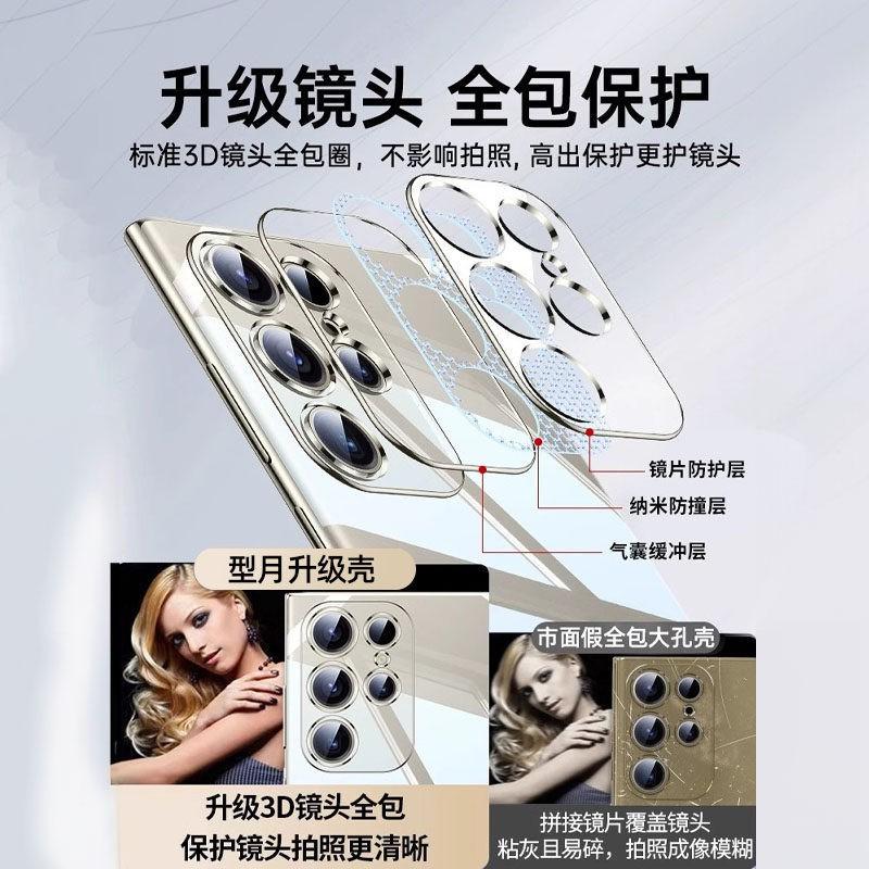 Transparent Full Coverage Phone Case Galaxy S24 Ultra S23 S22 S20 Shockproof Soft TPU Cover With Precise Camera Cutout