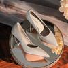 - French Pointed Crystal Sequins Muse Fan Banquet Socialite Wedding Bridesmaid Shoes Wedding Shoes High Heels
