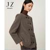 JUZI Annakou Women's Casual Double-Breasted Pure Wool Short Coat
