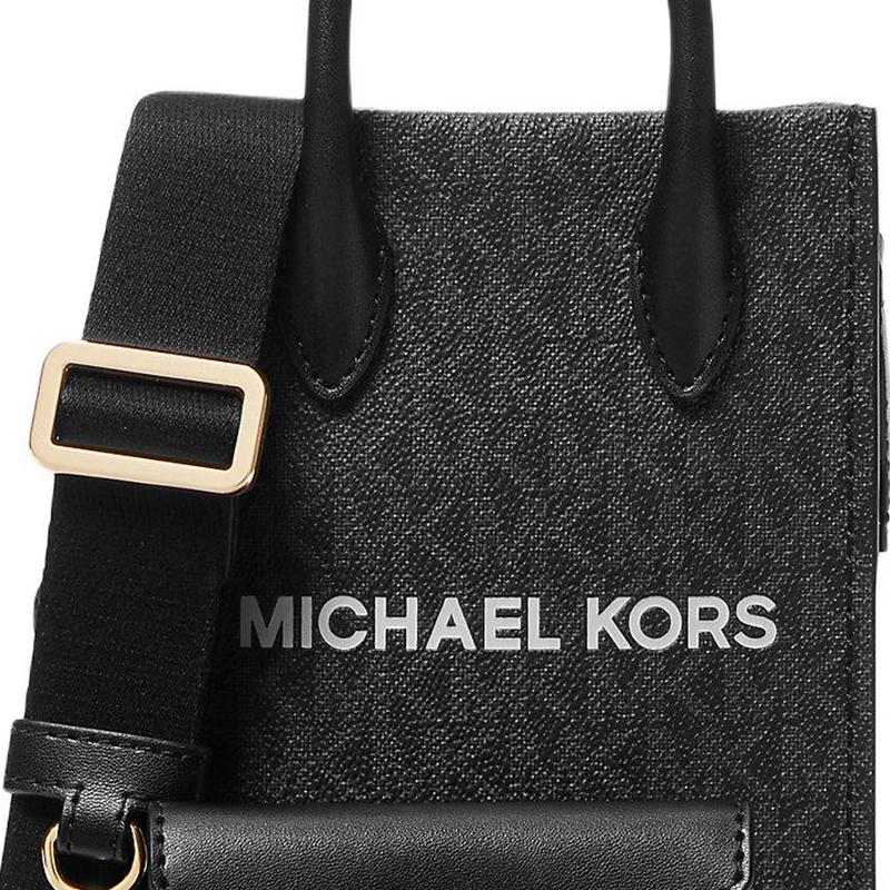 Michael Kors Мирелла золотая фурнитура холст теща наплечная сумка через плечо мини женская черная
