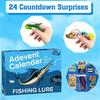 24Pcs/Set Christmas Fishing Lure Advent Calendar Artificial Soft Hard Bait Accessories Countdown Calendar Box Fishing Enthusiasts Holiday Gift