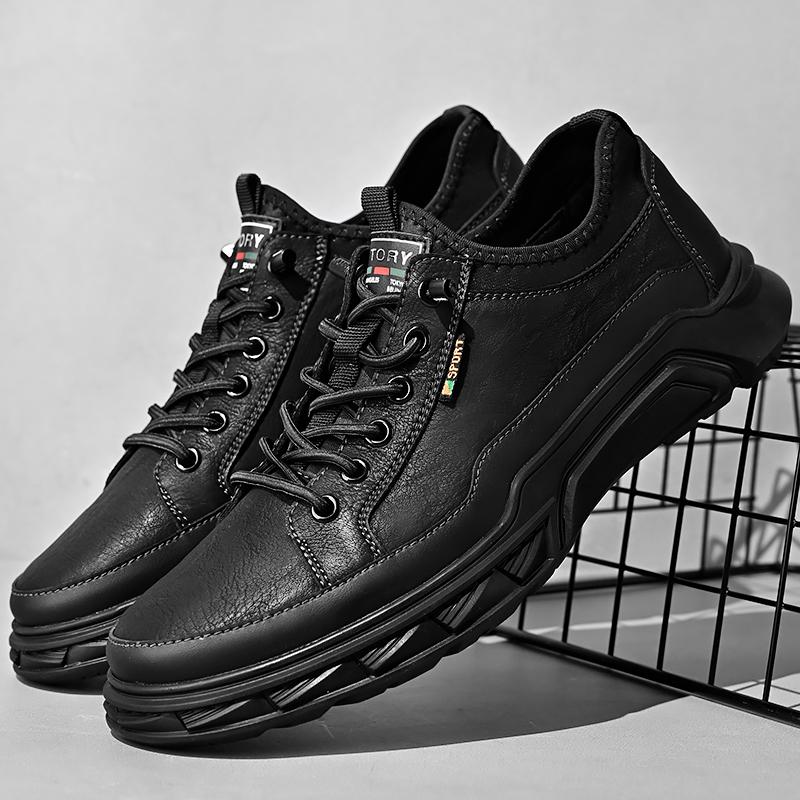 Горячая Распродажа Повседневная обувь из натуральной кожи Модные удобные мужские кроссовки Нескользящая обувь для скейтборда Удобная походная обувь