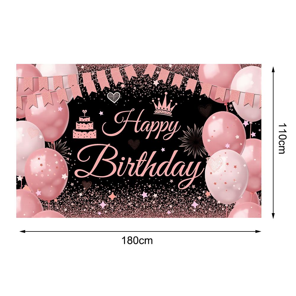 Черный Золотой Розовый Блеск Украшения на День Рождения Фон Декор Для Вечеринки Фон Баннер Товары Для Вечеринки На День Рождения Реквизит Для Фотостудии