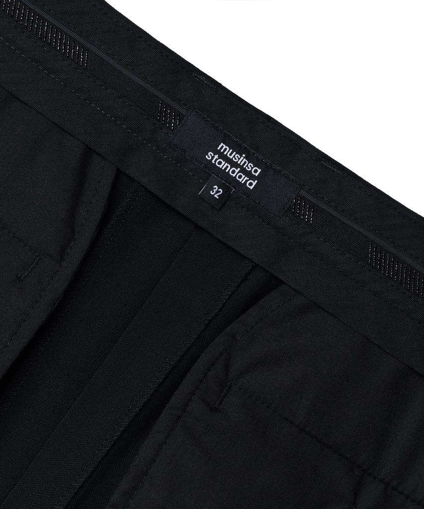 MUSINSA STANDARD Baggy Tapered Slacks [Black]